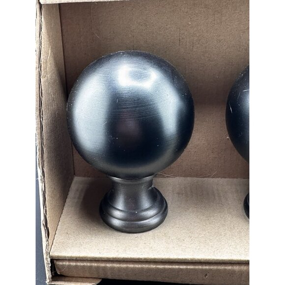 Allen + Roth - Round Finials Gunmetal Finish 1” Curtain Rod Ends #1239781 NEW - Picture 5 of 8
